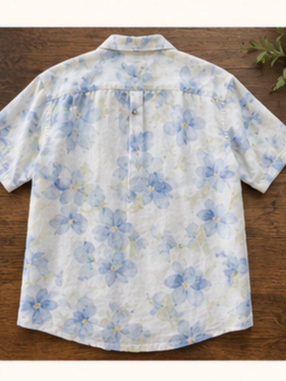 Tommy Bahama 100% Linen Floral Shirt L Blue Hawaiian Resort Coastal Summer Vacay - Picture 7 of 9